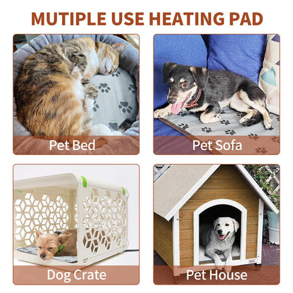 GOLOPET Large Dog Heating Pad 34x21in with Smart Thermostat Switch and Power Line Protection Tube,Obtained MET and UL Dual Certification,Waterproof Pet Heating pad, Suitable for Dogs of All Ages