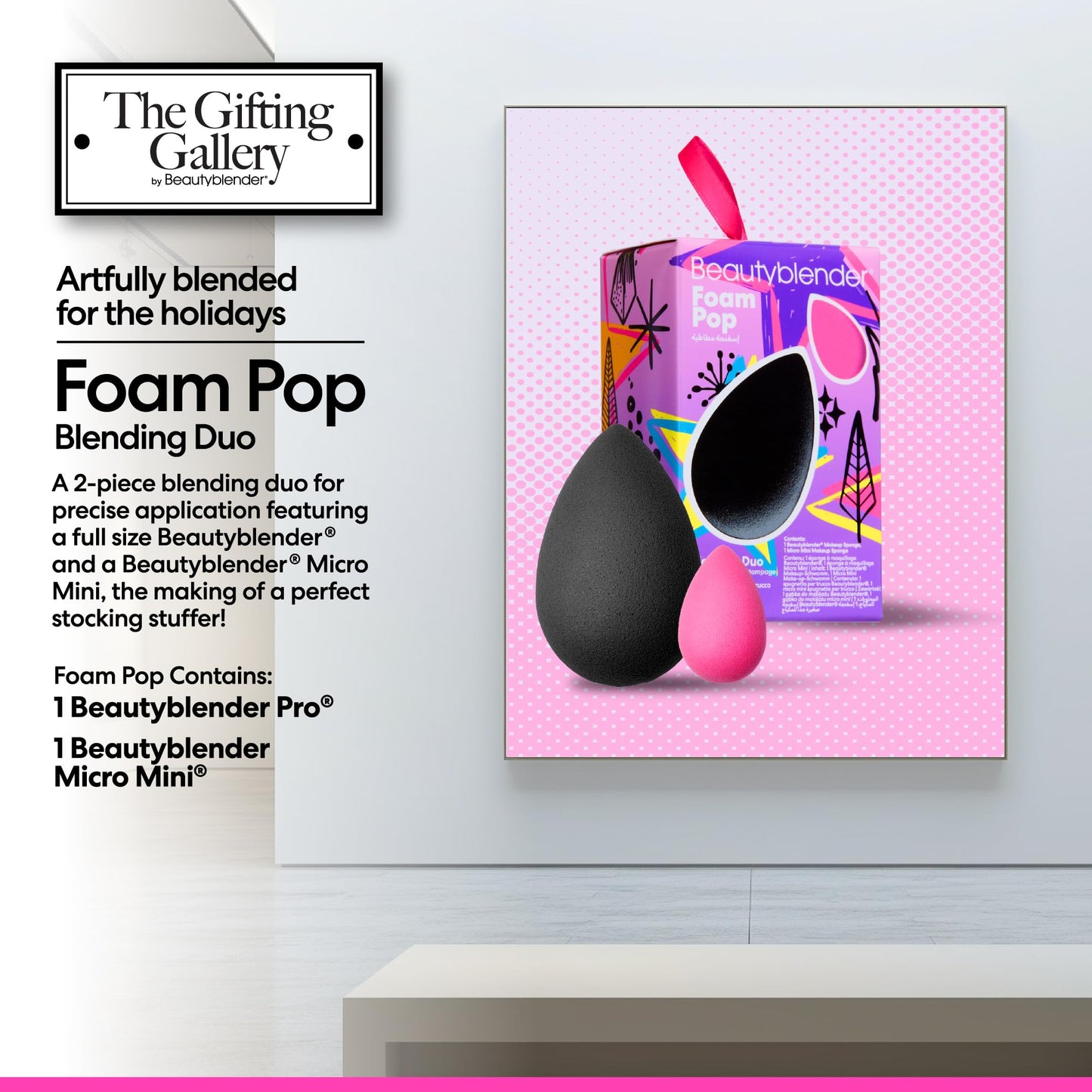 Beautyblender Foam Pop Blending Duo - Makeup Sponge Set with Original beautyblender & Micro Mini - Precise Application for Foundation, Concealer & Highlighter - Latex-Free, Reusable, Vegan