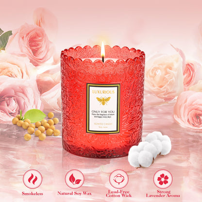 Jasmine Scented Candle, Candles for Home Scented, Luxury Jar Candle for Women, Candles Gifts for Women, Natural Soy Wax, 7 oz 40 Hours