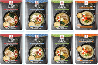 Hakubaku Authentic Japanese Ramen Noodles (Variety, 8 PACK)