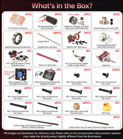 BIGTREETECH DeathRacer Kit V2.0, (Fun) ctionals DIY for 3D Printer Makers, High-Intensity Performance Standard Servo, 550 Brushed Motor 21T Powerful&Durable Hardware Help You Dominate The Battlefield