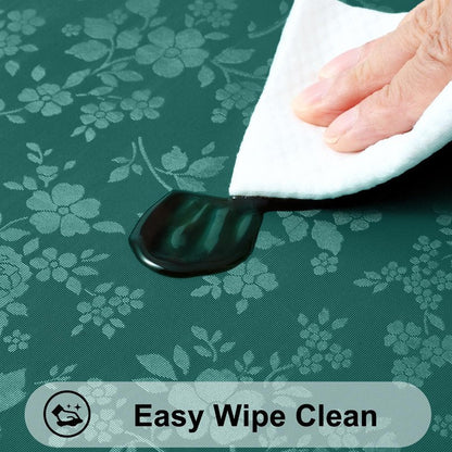 Smiry Round Table Cloth, Waterproof Heavy Duty Vinyl Tablecloths, Wipeable Washable Table Cover for Kitchen and Dining Room (Green, 60" Round)