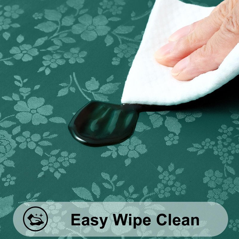 Smiry Rectangle Table Cloth, Waterproof Heavy Duty Vinyl Tablecloths, Wipeable Washable Table Cover for Kitchen and Dining Room (Green, 60" X 84")