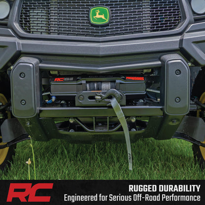 Rough Country 6,500 LB Winch Kit for John Deere Gator XUV 835E - Heavy Duty Mount, Pro Series UTV Winch with 50' Synthetic Rope, Bolt-On Upgrade