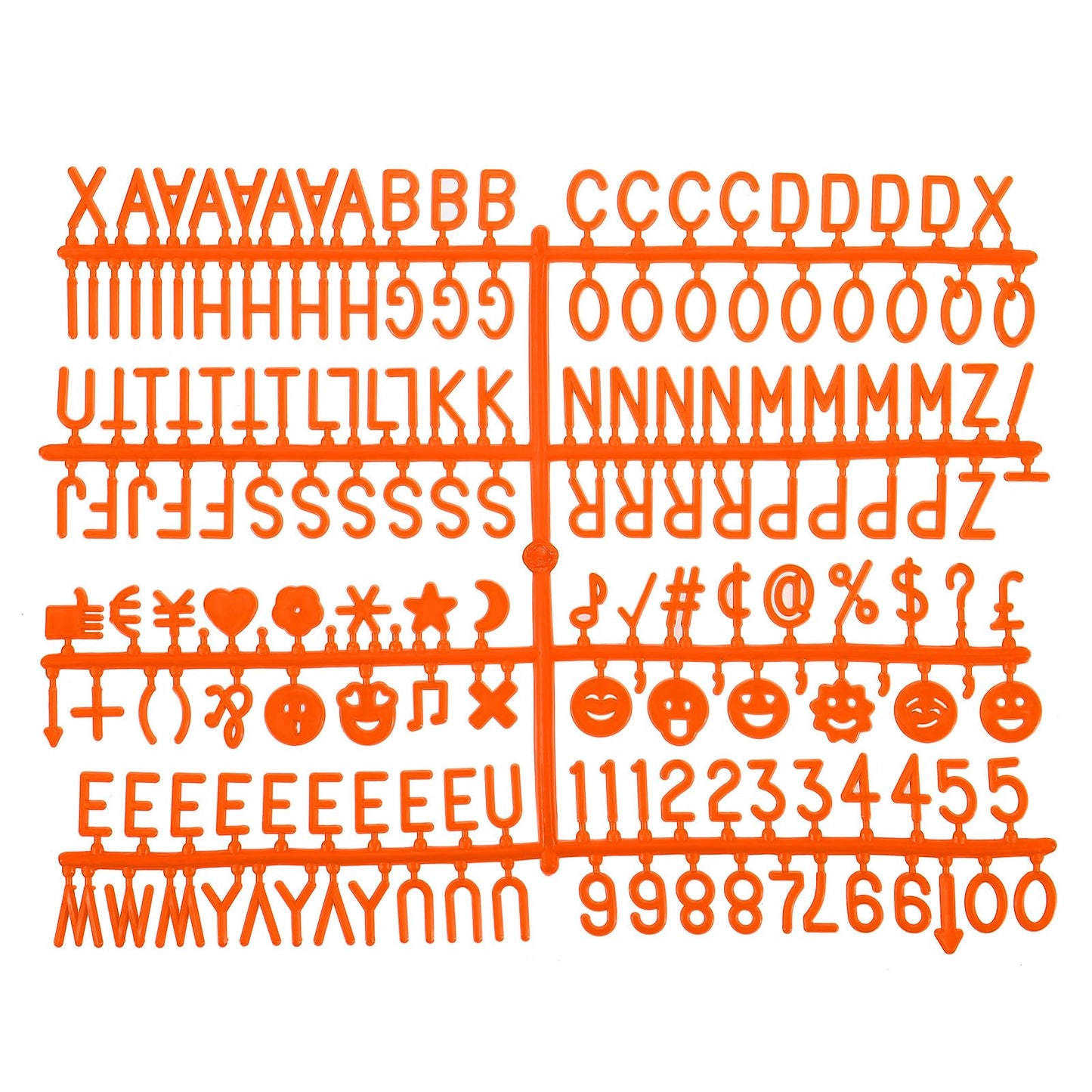 MECCANIXITY 3/4 Inch Letters Set for Felt Letter Board Numbers Symbols Orange Alphabet Message Board Changeable for Cafe, Wedding, Birthday