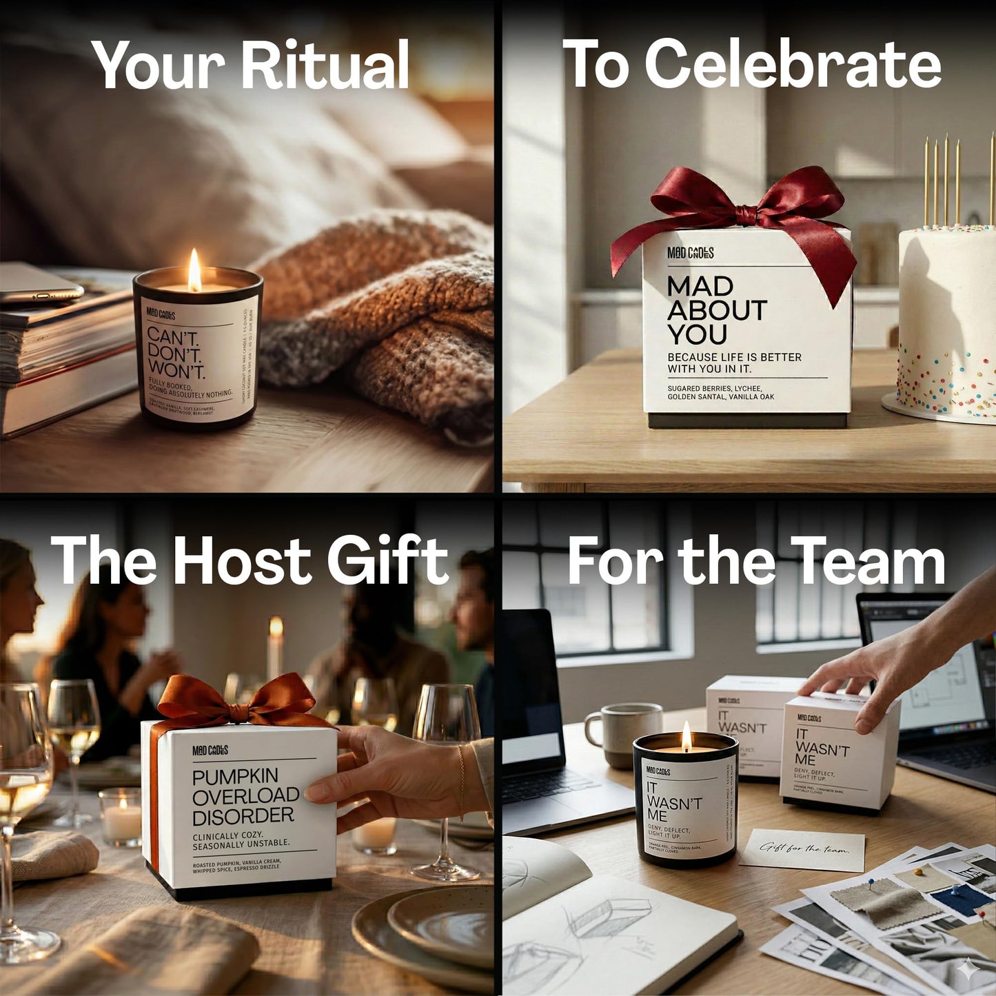 Mad Candles – Mad About You | Luxury Scented Candle for Bedroom & Living Room Décor | 9.5oz Coconut Soy Wax | Non Toxic | Long Burn Candle Jar for Home Fragrance & Valentine's Day Gift