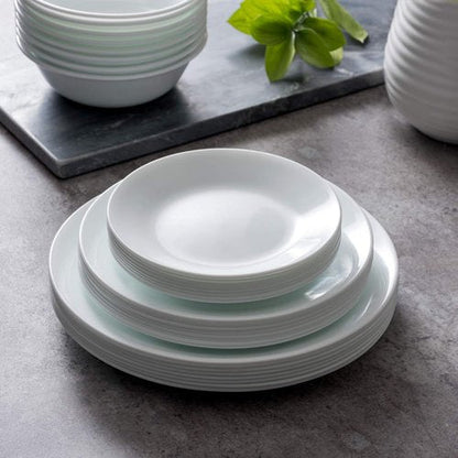 Corelle Vitrelle 8-Piece Salad Plates Set - Chip Resistant, Lightweight, Winter Frost White, 6.75-Inch