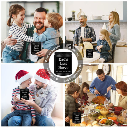 Homsolver Dad Gifts from Daughter Son, Gift for Dad Who Wants Nothing, Birthday Fathers Day Christmas for Stepdad Adoptive Father, Dad's Last Nerve Sandalwood Scented Candle