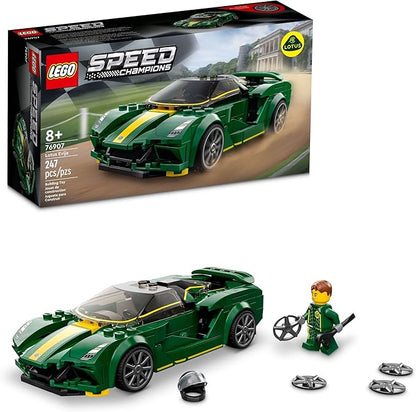 LEGO Speed Champions Lotus Evija 76907 Race Car Toy Model for Kids Collectible Set with Racing Driver Minifigure