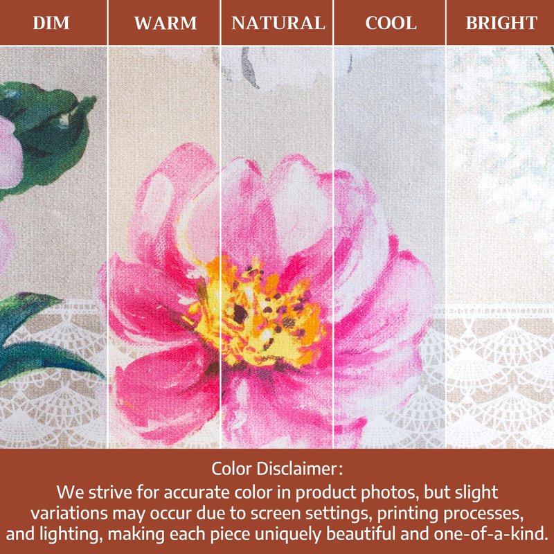 Maison d' Hermine Table Cloth Round Table 100% Cotton 63 Round Inches Tablecloth Reusable Decorative for Dining Kitchen Room Farmhouse Home Gifts for Mothers Day Spring Summer - Pivoine
