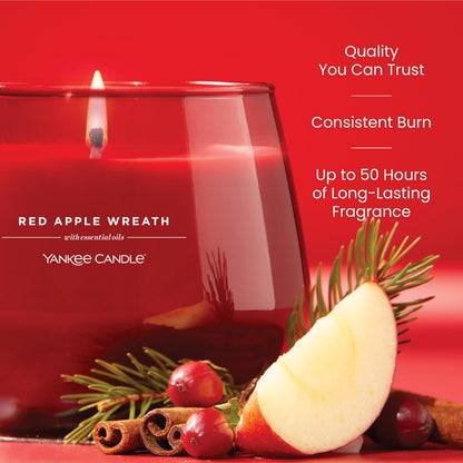 Yankee Candle Studio Medium Candle, Red Apple Wreath, 10 oz, 4-Pack