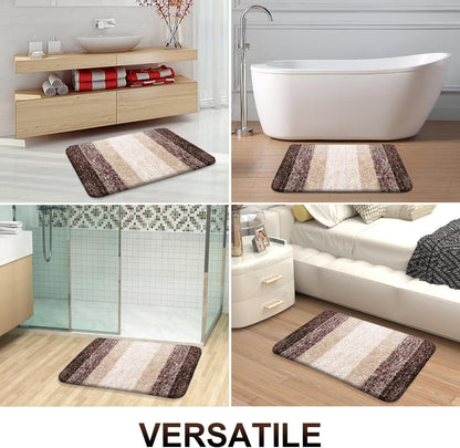 OLANLY Large Bathroom Rugs - Extra Soft Microfiber Mat 45x27 | Quick Dry & Machine Washable, Brown