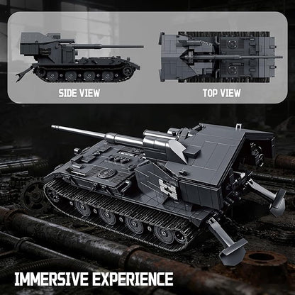 WW2 WT Auf E100 Heavy Tank Destroyer Building Sets Army Military Vehicles Collectible Model for Adults Enthusiasts 2036PCS