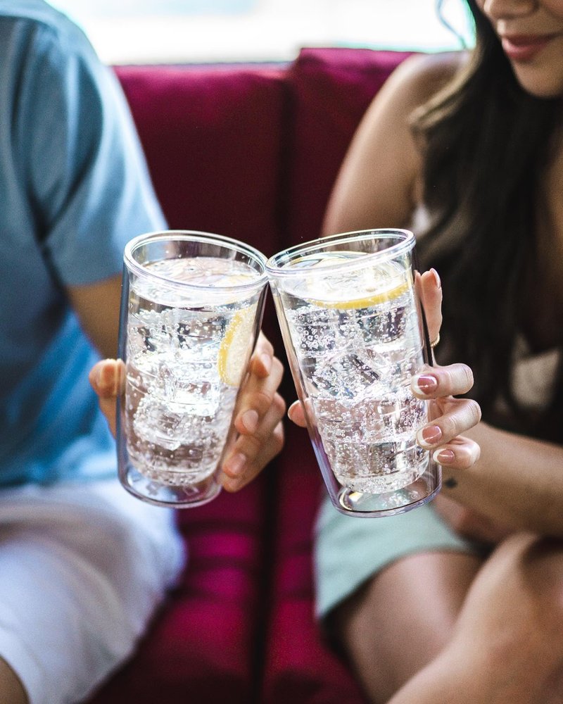 Tervis Clear & Colorful Tabletop Made in USA Double Walled Insulated Tumbler Travel Cup Keeps Drinks Cold & Hot, 16oz - 4pk, Assorted