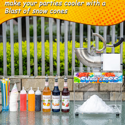 VNN 48L Snow Cone Machine, 500LB/H Commercial Shaved Ice Machine, 300W Electric Ice Shaver Machine, Suitable for Party Activities, Family Gatherings, Events