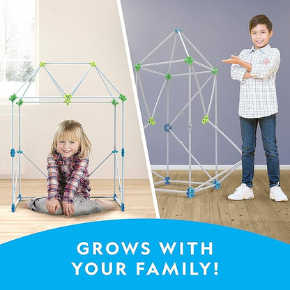 NATIONAL GEOGRAPHIC Kids Fort Building Kit - 70-Piece Indoor Fort Builder - Creative Play STEM Building Toy Building Kit for Kids 6-10 Blanket Fort Kit