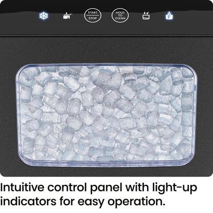 Iceman Pebble Ice Machine, Countertop Nugget Ice Maker Produces Chewable Pellet Ice in 20 Minutes, Makes 33lbs/Day, with One-Touch Cleaning Function and Ice Scoop/Basket Included – Stainless Steel