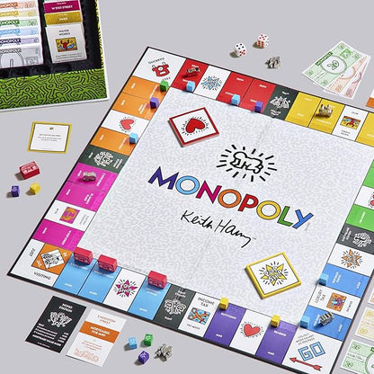 WS Game Company Keith Haring Monopoly – Pop Shop 40th Anniversary Edition – Premium Art-Wrapped Collector’s Board Game – Featuring Iconic Art Custom Metal Tokens and Dancing Figure Pieces (Ages 8+)