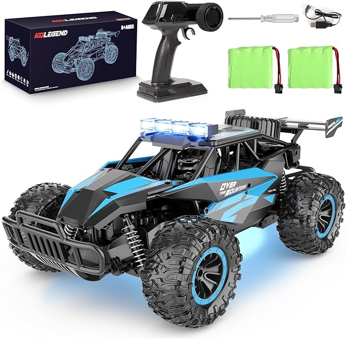 kolegend Remote Control Car 2.4GZh High Speed 20km/h RC Monster Trucks 30+min with LED Headlight and Rechargeable Battery for Boys Girls Kids