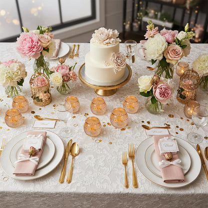 40 Pcs Gold Votive Candle Holders, Round Tea Light Candle Holders with Polka Dot Embossed, Gold Table Centerpieces for Weddings, Home Decor, Baby Shower, Special Occasions