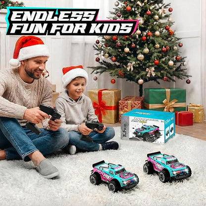 Remote Control Car 2WD Off-Road RC Cars 20 KM/H All-Terrain Rc Truck with Colorful LED Lights 2.4GHz 1/20 Remote Control Car for Boys 4-7 8-12 RC Gift Toys for Adults Girls