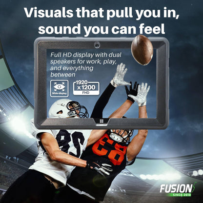 Fusion5 Built in USA 10.1” Windows 11 Professional Rugged Tablet PC - 12GB RAM 512GB SSD, Intel 13th Gen, Full HD Windows Tablet Computer, USB C, HDMI - 2 Year Full Warranty with Accidental Damage