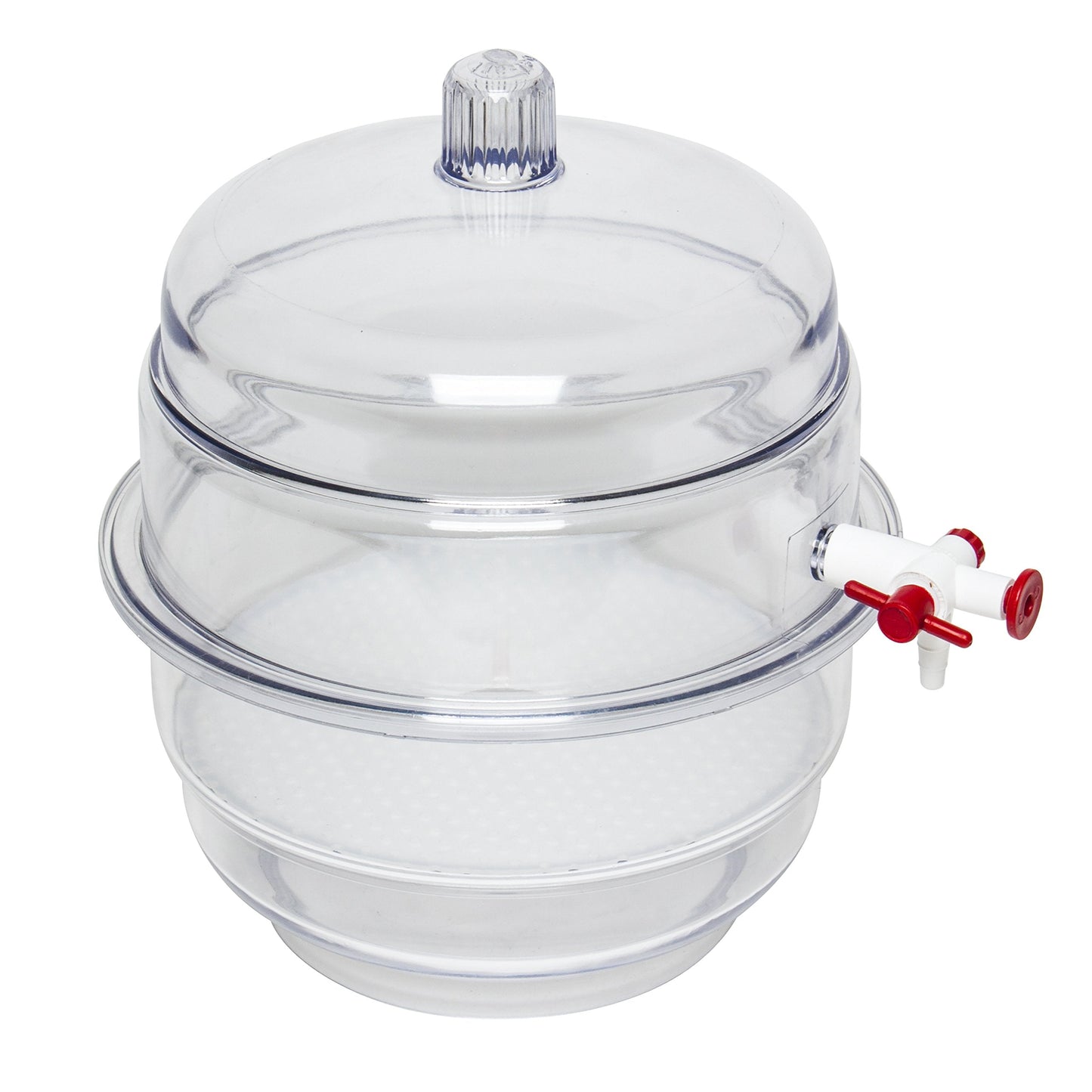 SP Bel-Art "Space Saver" Polycarbonate Vacuum Desiccator with Clear Polycarbonate Bottom; 0.31 cu. ft. (F42027-0000) Made in USA