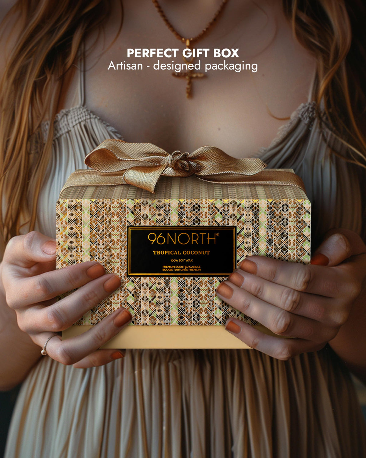 96NORTH Luxury Coconut Soy Candle | Large 3 Wick Jar Candle | Up to 50 Hours Burning Time | Tropical Beach Scented Candles for Home | 100% Natural Soy Wax | Housewarming Gift for Women and Men