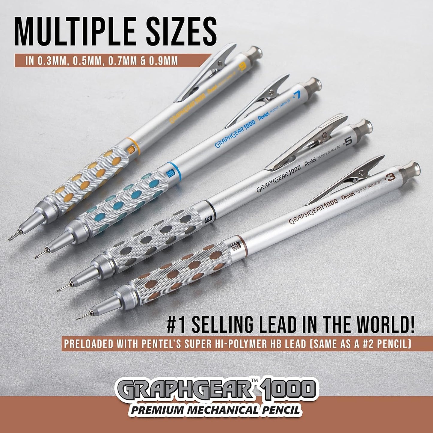 Pentel Graph Gear 1000 Mechanical Drafting Pencil 0.7mm Blue (PG1017)