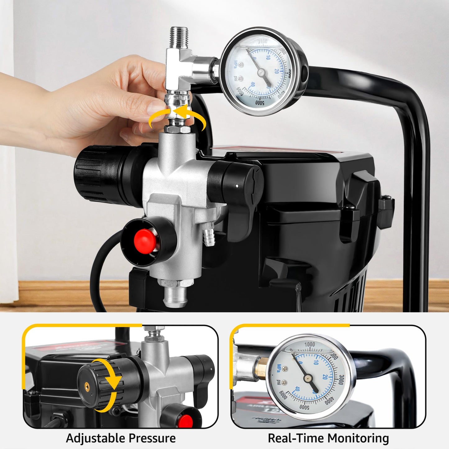 XDOVET 750W Airless Paint Sprayer,3000PSI High-Pressure Electric Paint Sprayer with Tip Extension,Paint Sprayer for House Painting,Interior/Exterior Walls, Fences, Ceilings, Cabinets 1pcs