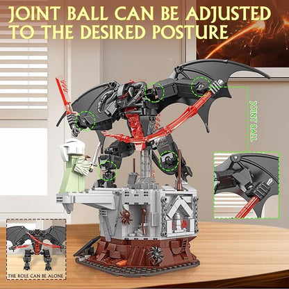 KHEO Magic Rings Battle Construction Building Set Guardian Showdown Dark Lord Monsters Building Toys Monsters Building Block Collection Gift for Adult and Movie Fans Ideal Toy for Kids 8+ 988PCS