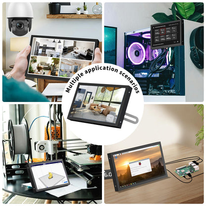 Aurevita 7 Inch Mini Monitor HDMI, Portable Vga Monitor with AV BNC 1024×600 LCD Screen with Built-in Speakers, 178° View Angle IPS, Multi-Function Mini Small Display for Raspberry Pi PC/TV/DVD/CVBS