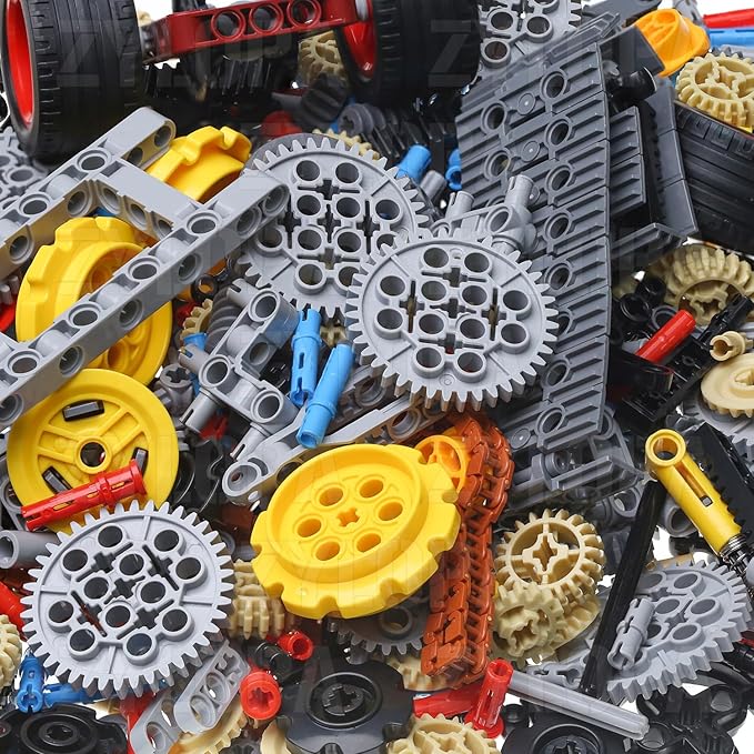 854pcs Technic Parts and Pieces Set: Gears Axles Pins Connectors Differential Tracks Shock Absorbers etc. Compatible with Major Brands. Toy Building Block for MOC Technical Accessories kit.