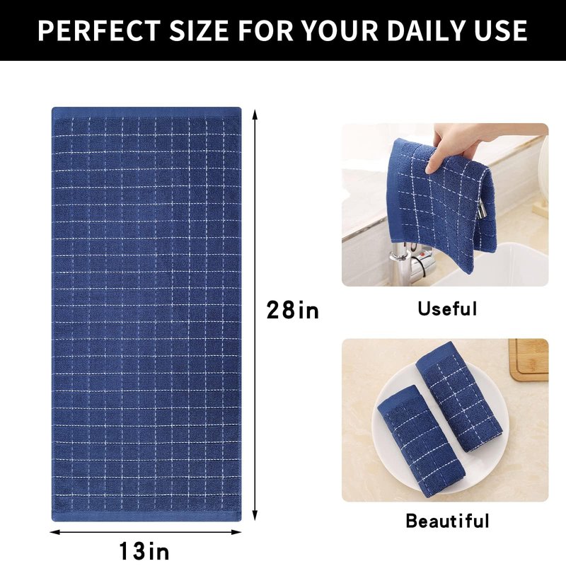 Homaxy 100% Cotton Terry Kitchen Dish Cloths, Ultra Soft and Absorbent Dish Towels for Kitchen, Suitable for Drying and Washing Dishes, 6 Pack, 12 x 12 Inches, Multiple Colour