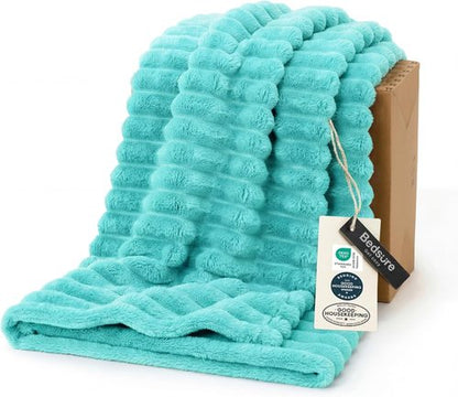 Bedsure GentleSoft Fleece Blanket - Cozy Blue Fog Throw for Couch, Perfect 50x60 Inches Size