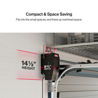 Genie B6172H Wall Mount Smart Garage Door Opener, DC Motor Lifts up to 14ft high 850lbs, Black
