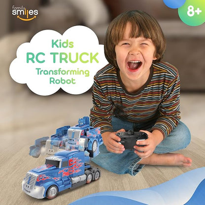 Kids Transforming Robot RC Truck Toys for Boys Ages 8-13 Years Remote Control Car Gift