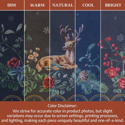 Maison d' Hermine Table Cloth Round Table 100% Cotton 69 Inches Fall Tablecloth Reusable Everyday Use for Thanksgiving Christmas Decorations Dining Farmhouse Party (Christmas Joy)