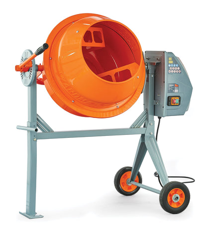 YARDMAX YM0115 4.0 Cu. Ft. Concrete Mixer & IRWIN Tools Magnetic Post Level (1794482),Blue