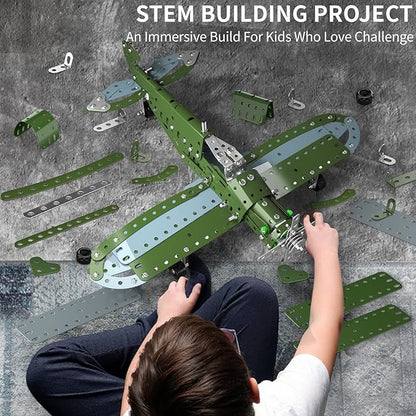 STEM Building Projects Model Airplane Set - 285 Pieces STEM Project Building Toys for Kids Ages 8-12-16 Assembly Science Kit Educational Birthday Gift for Kids Boys 8 9 10 11 12 Years Old