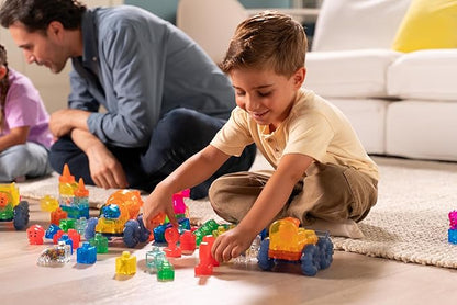 Jelly Blox Construction Site Set | Includes 75 Pieces | Toddler &amp Preschool Building Blocks Kids Can Squeeze Stretch Squish | MESH ACCREDITED | Safety Tested &amp Ouch-Free | Sensory Play Toy A