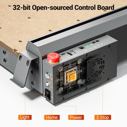 Artsian 01 CNC Router Machine 300W Spindle Power, 0.01mm Precision, 4-Axis Intelligent Controller, 420×420mm Workspace, Aluminum, Brass, Wood, Plastic, PCB Professional Desktop CNC Engraver