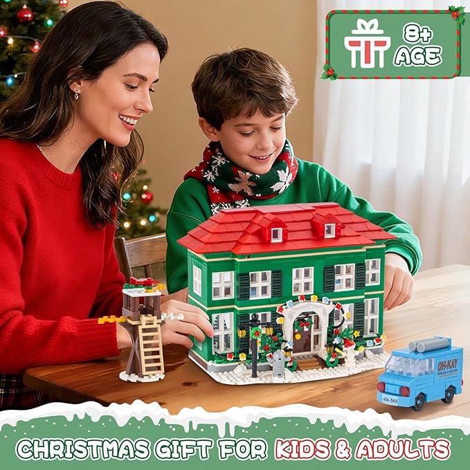 Christmas House Building Set with Light for Adults NO Compatible with Lego House 1187PCS Holiday Loness Home Boys House Building Kits Christmas for Movie Fans Friends Family