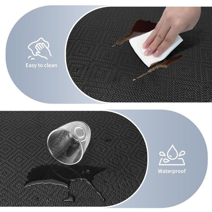 Mattitude Kitchen Mat 2PCS Kitchen Rugs Cushioned Anti-Fatigue Rug Waterproof Standing Desk Mat Kitchen Mats for Floor Kitchen Rug Set for Kitchen, Sink, Office 17.3"×30"+17.3"×47"-0.47inch Black