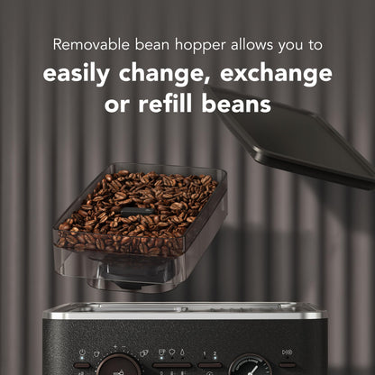 KitchenAid Semi Automatic Espresso Machine with Burr Grinder, 2.5L, KES6551BK, Cast Iron Black