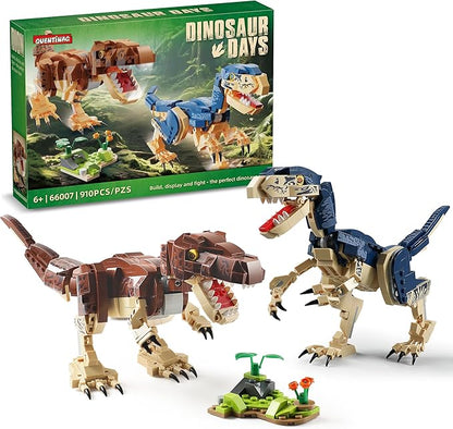 Dinosaur Toy Building Sets Build Mighty T.rex &amp Velociraptor Dinos World Building Kit for Boys and Girls Ages 6+ Year Old Gift Ideas for Birthdays (910 PCS)