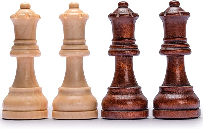 Husaria Staunton Tournament No. 6 Chessmen with 2 Extra Queens and Wooden Box 3.9-inch Kings