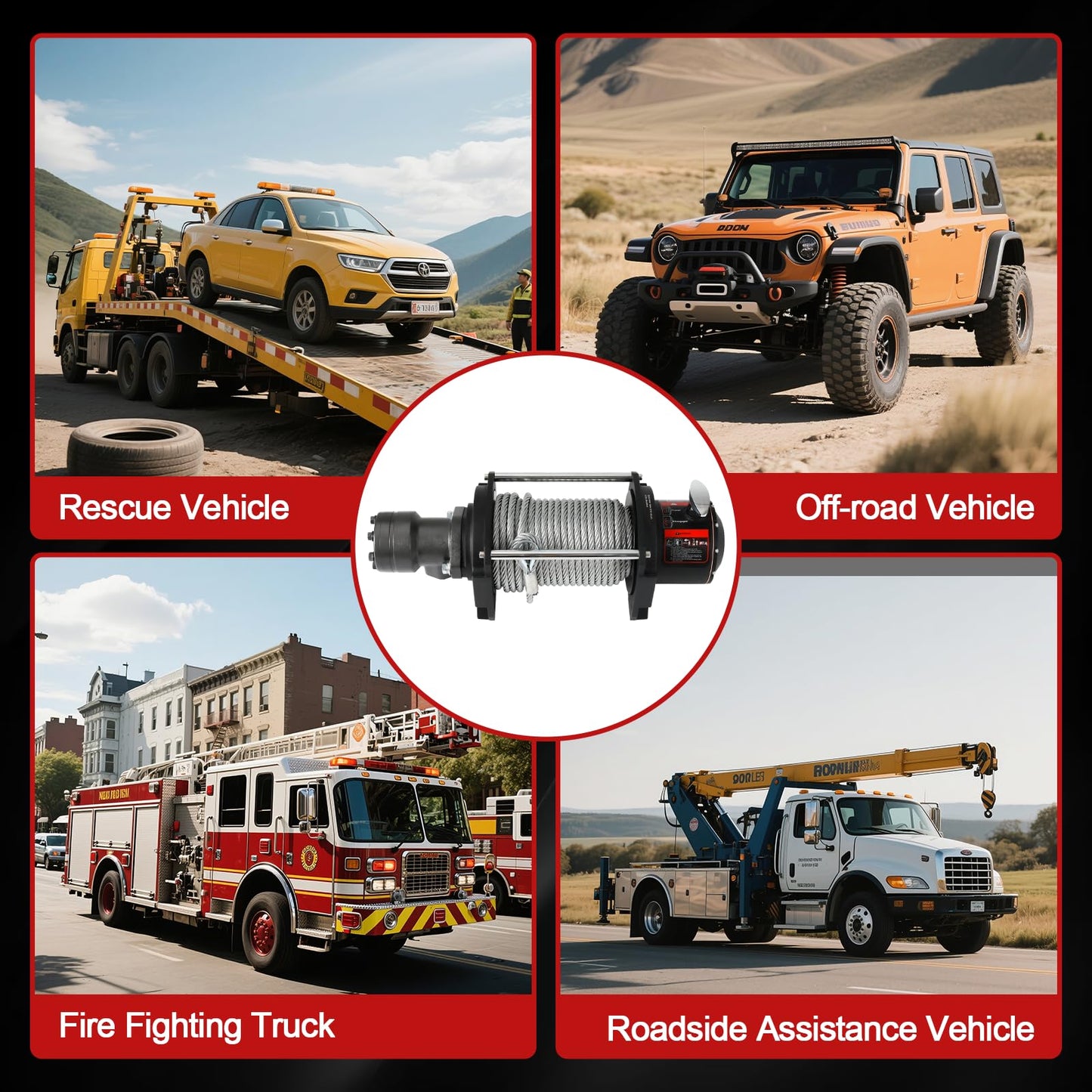 15000 LBS Hydraulic Winch for Tow Truck, Heavy Duty Recovery Winch with 2/5" x 78FT Steel Cable, BMR80 Motor 36:1 Gear Ratio Hydraulic Winch for Wreckers, Trailers & Vehicle Recovery