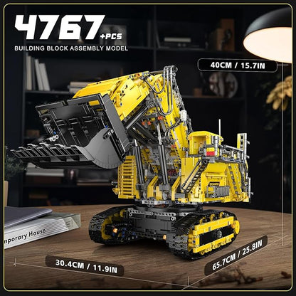 Mould King 17070 RC Excavator Building Set for Adults 4767 Pieces Truck Construction Vehicle Model APP Remote Control Truck with Engines STEM Engineering Toys
