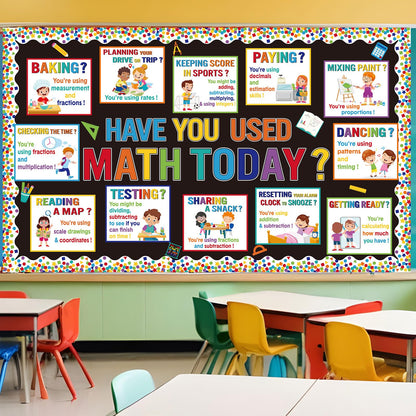 Pajean 85 Pcs Math Bulletin Board Set Math Posters Classroom Decorations for Elementary Middle High School Mathematics Education Posters Teacher Supplies (Bright)